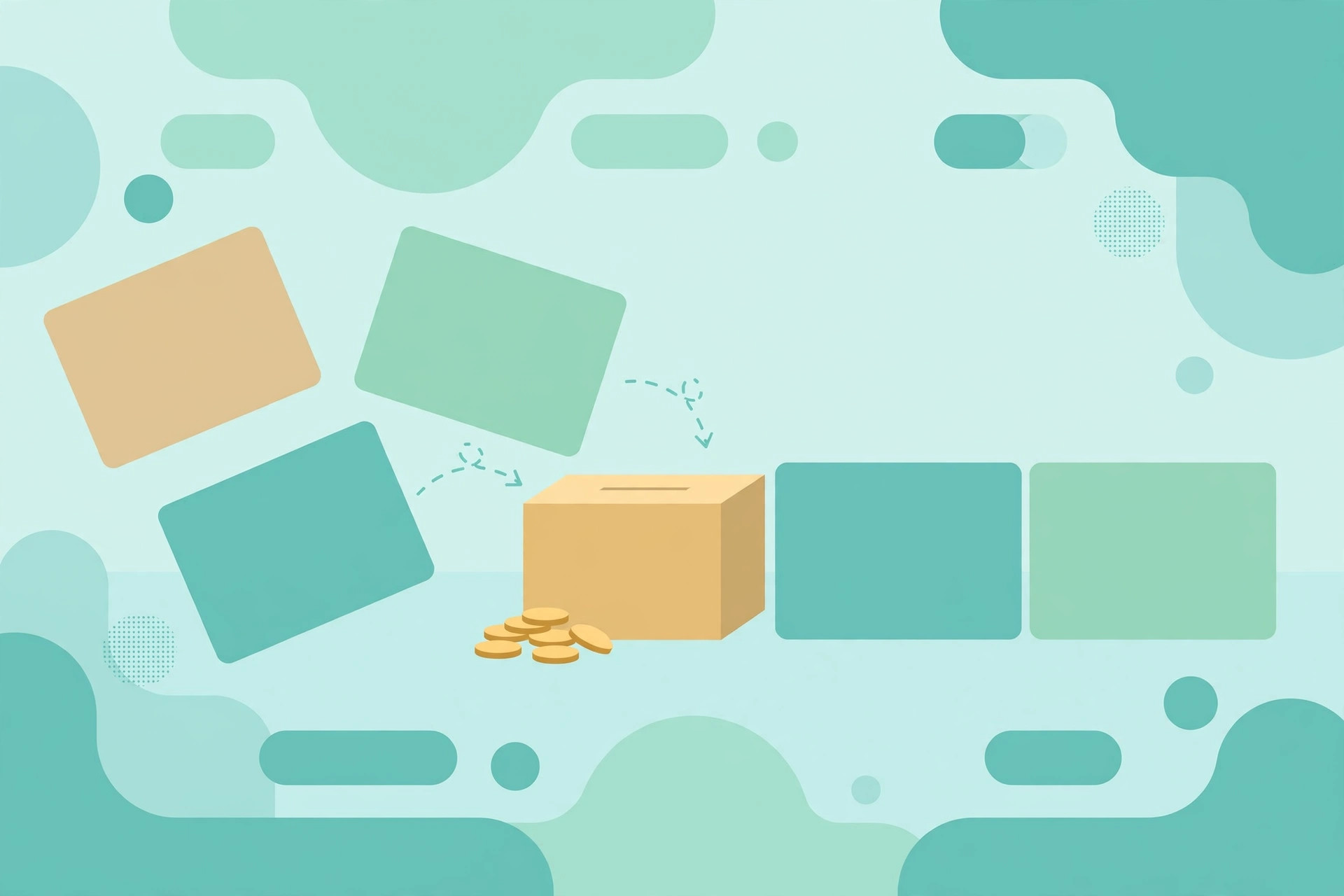 Flexible boxes arranging themselves in a row