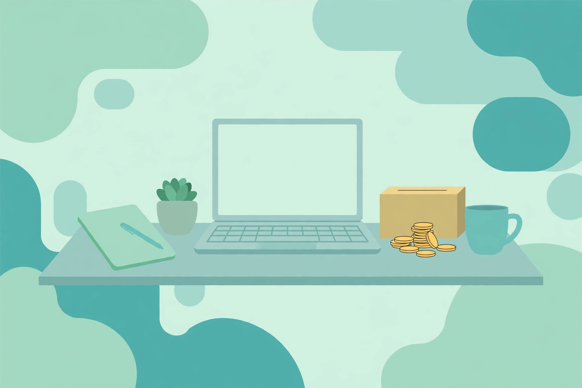 Home desk setup with a laptop representing the home office deduction